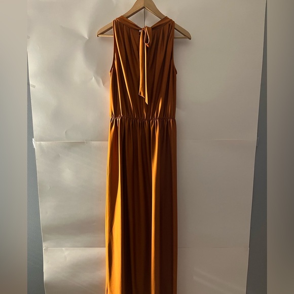 Copper-orange full length greek style dress - Picture 3 of 6